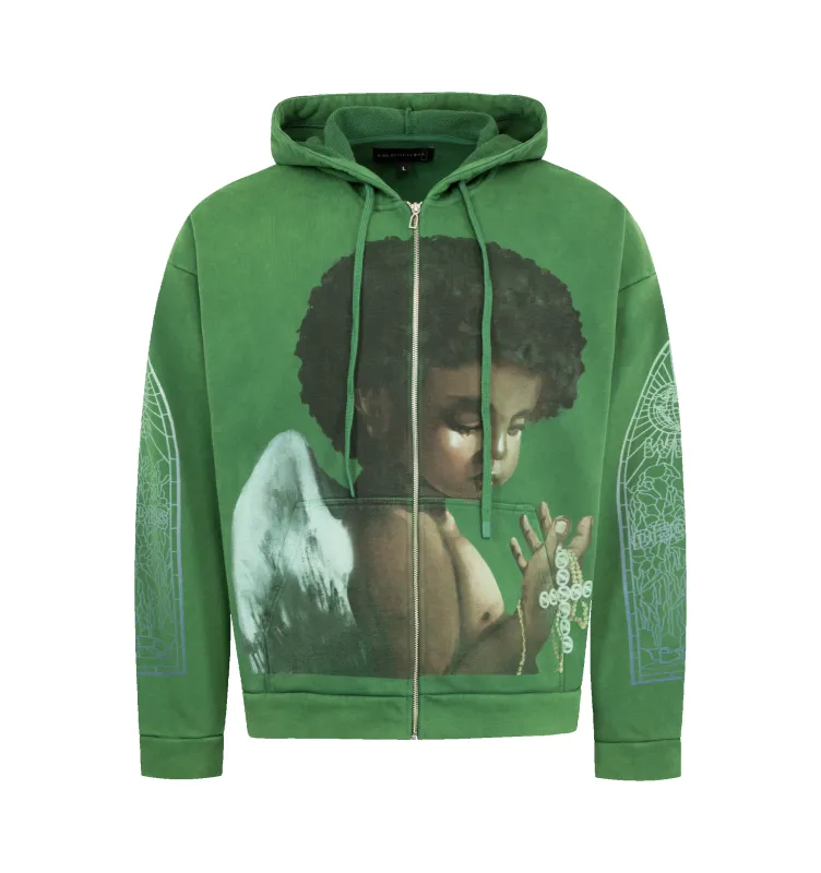 SACRED BEING ZIP UP HOODIE (MENS) made by Hirshleifers