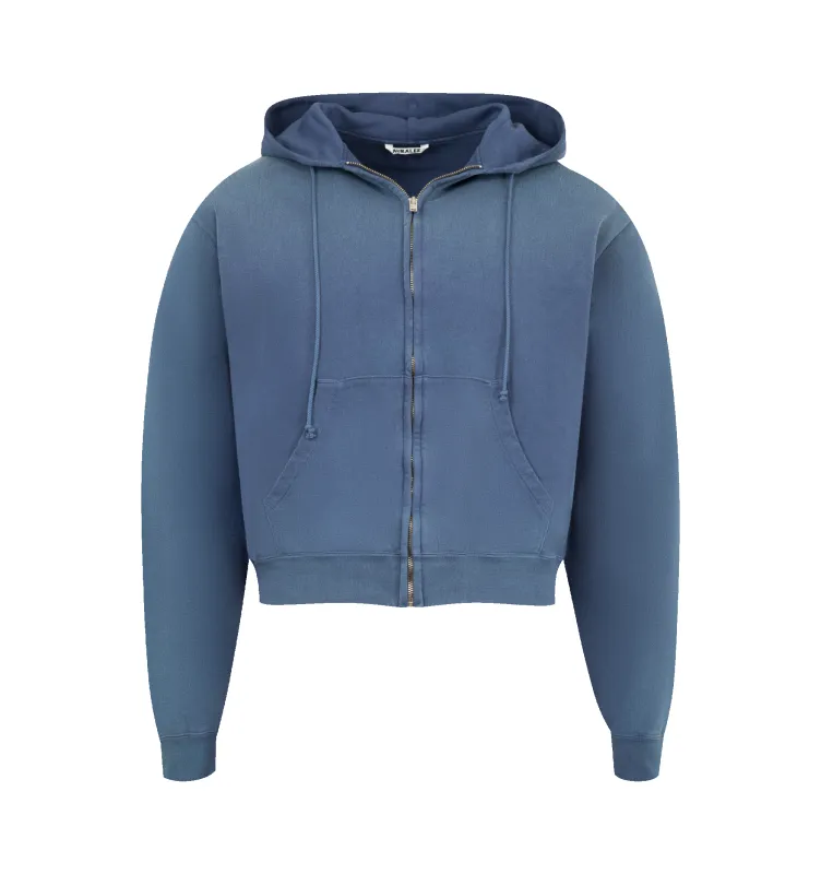 PIMA LIGHT SWEAT ZIP HOODIE (MENS) made by Auralee