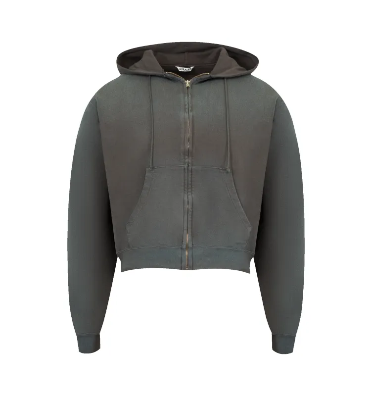 PIMA LIGHT SWEAT ZIP HOODIE (MENS) made by Auralee