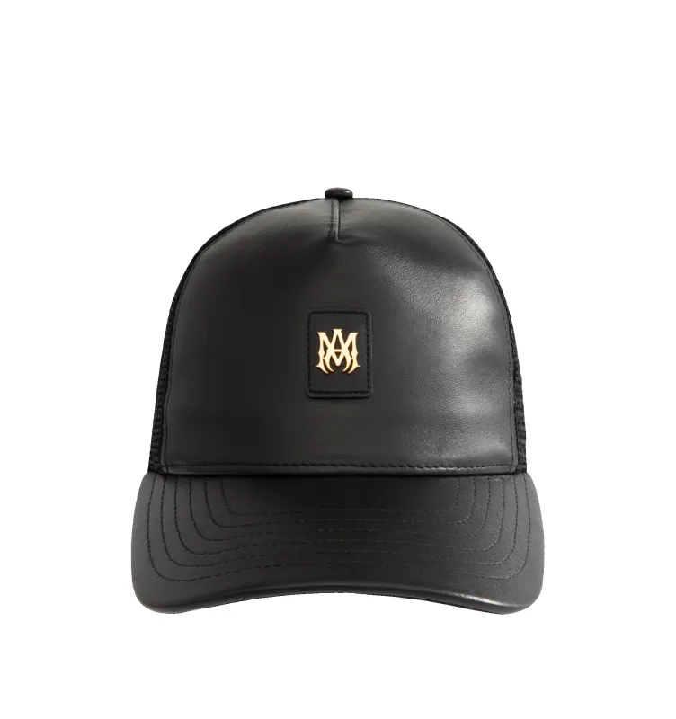MA PATCH LEATHER TRUCKER HAT sold by Hirshleifers