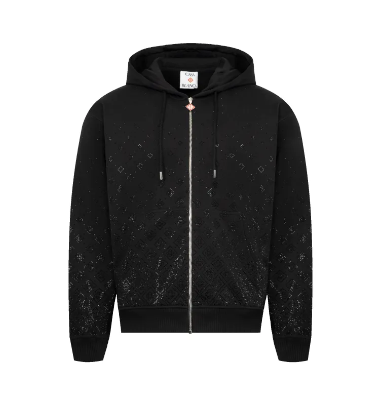 CRYSTAL MONOGRAM ZIP-UP SWEATSHIRT (MENS) made by Casablanca