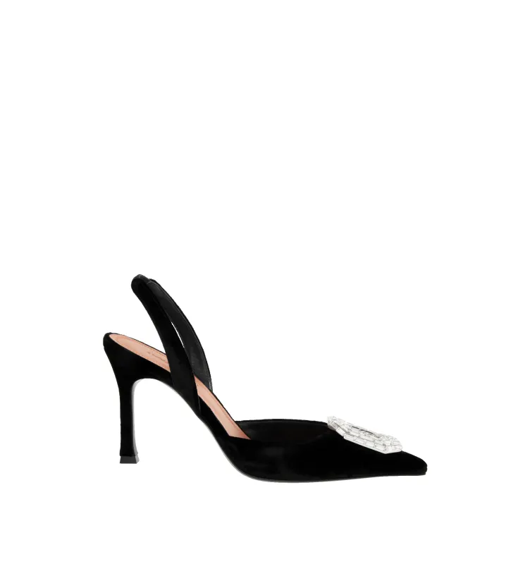 CAMELIA SLINGBLACK 90 VELVET (WOMENS) sold by Hirshleifers