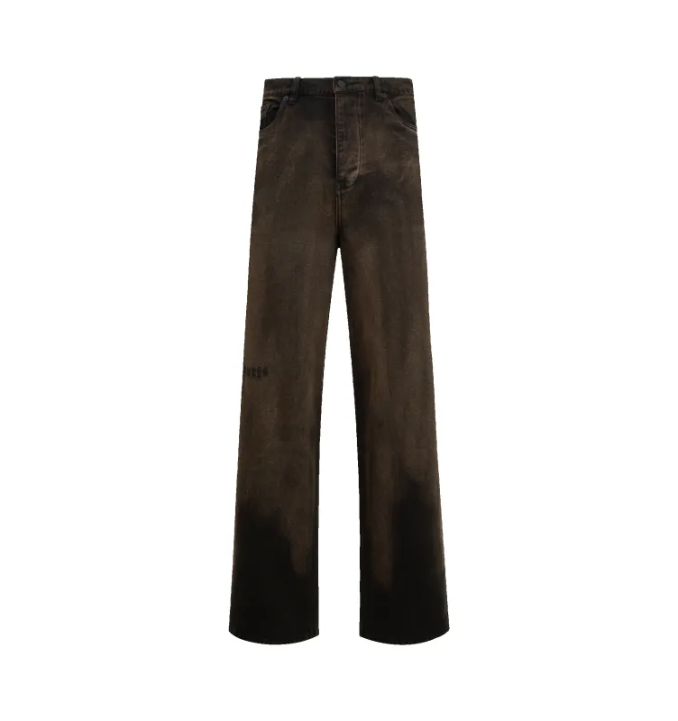 OIL BAGGY JEANS (MENS) made by Pleasures