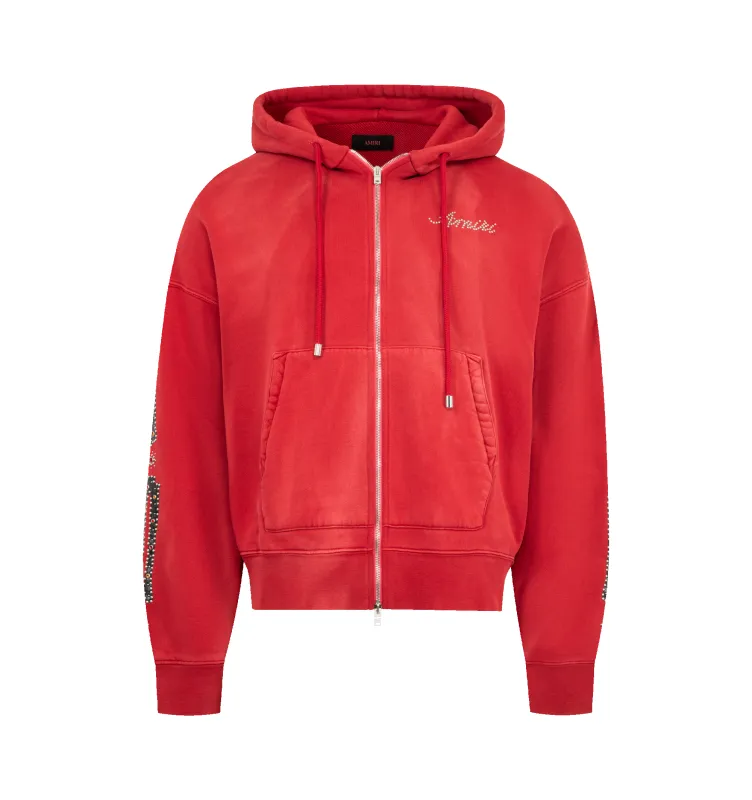 BONES STUDDED ZIP HOODIE (MENS) made by AMIRI