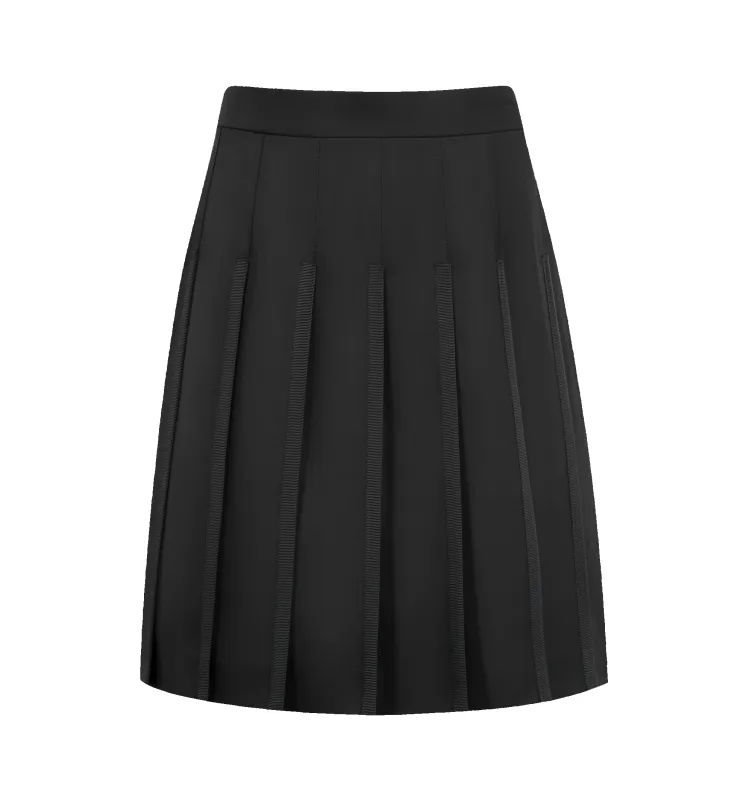 SUPER 120'S TWILL PLEATED SKIRT (WOMENS) sold by Hirshleifers