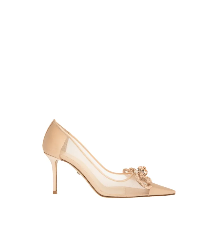 DOUBLE BOW MESH PUMPS 85 (WOMENS) sold by Hirshleifers
