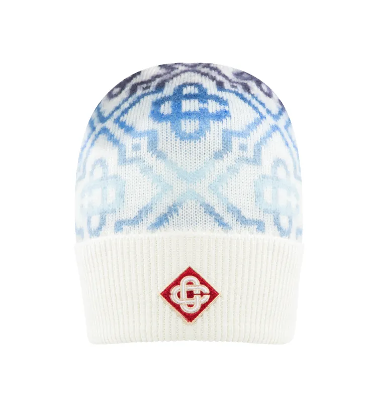 SPACE DYE MONOGRAM BEANIE sold by Hirshleifers