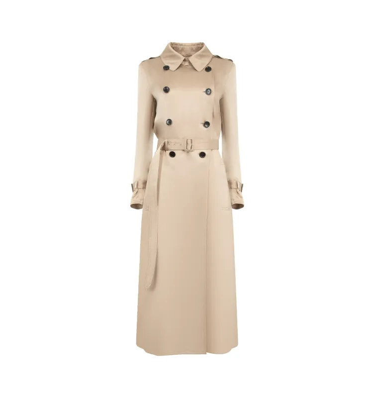 PEACH-FEEL SILK SATIN TRENCH COAT (WOMENS) made by Tom Ford