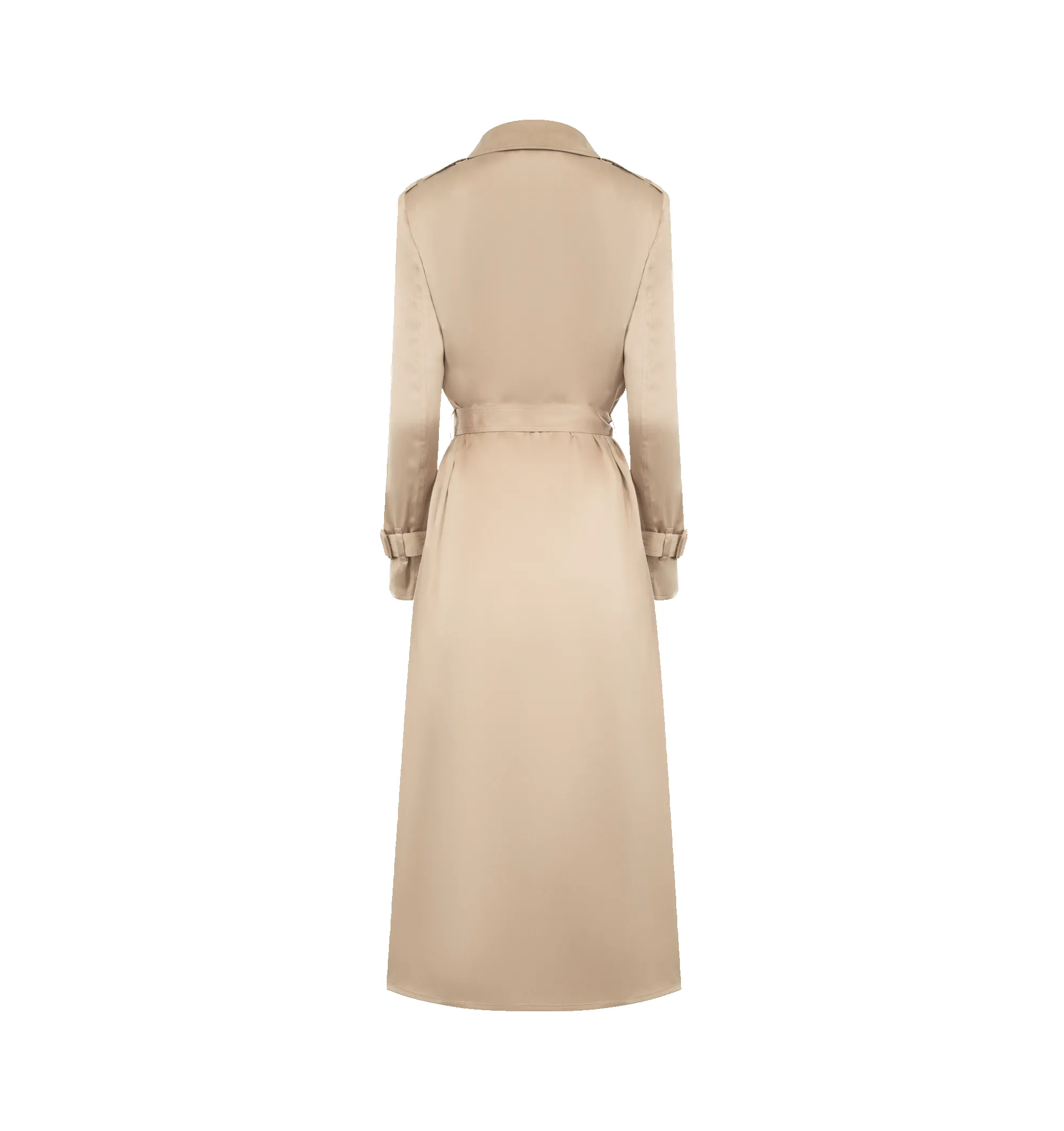 PEACH-FEEL SILK SATIN TRENCH COAT (WOMENS) sold by Hirshleifers product image thumbnail 2