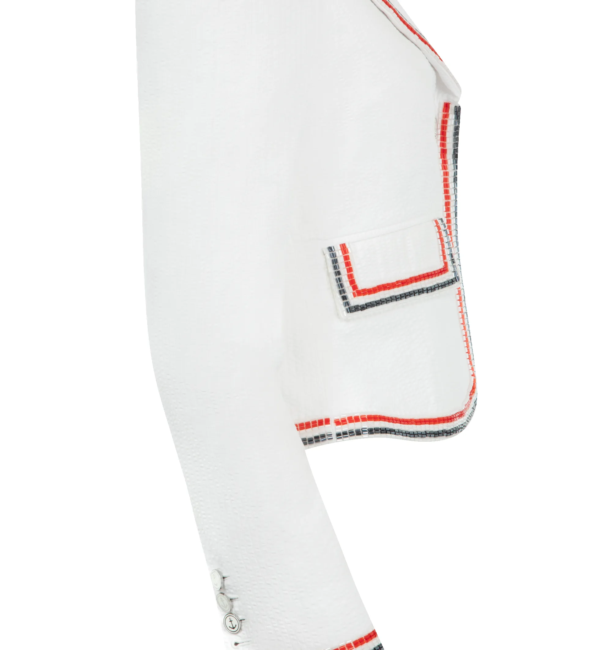 SOLID SEERSUCKER CROPPED JACKET (WOMENS) sold by Hirshleifers product image thumbnail 3