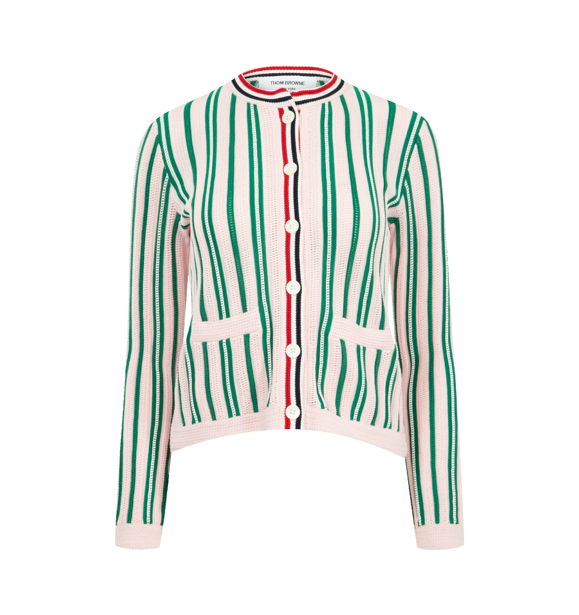 CROCHET STITCH STRIPE CARDIGAN (WOMENS) sold by Hirshleifers