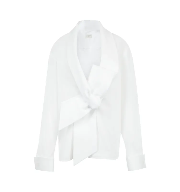 LAVALLIERE SHIRT IN COTTON POPLIN (WOMENS) made by Yves Saint Laurent