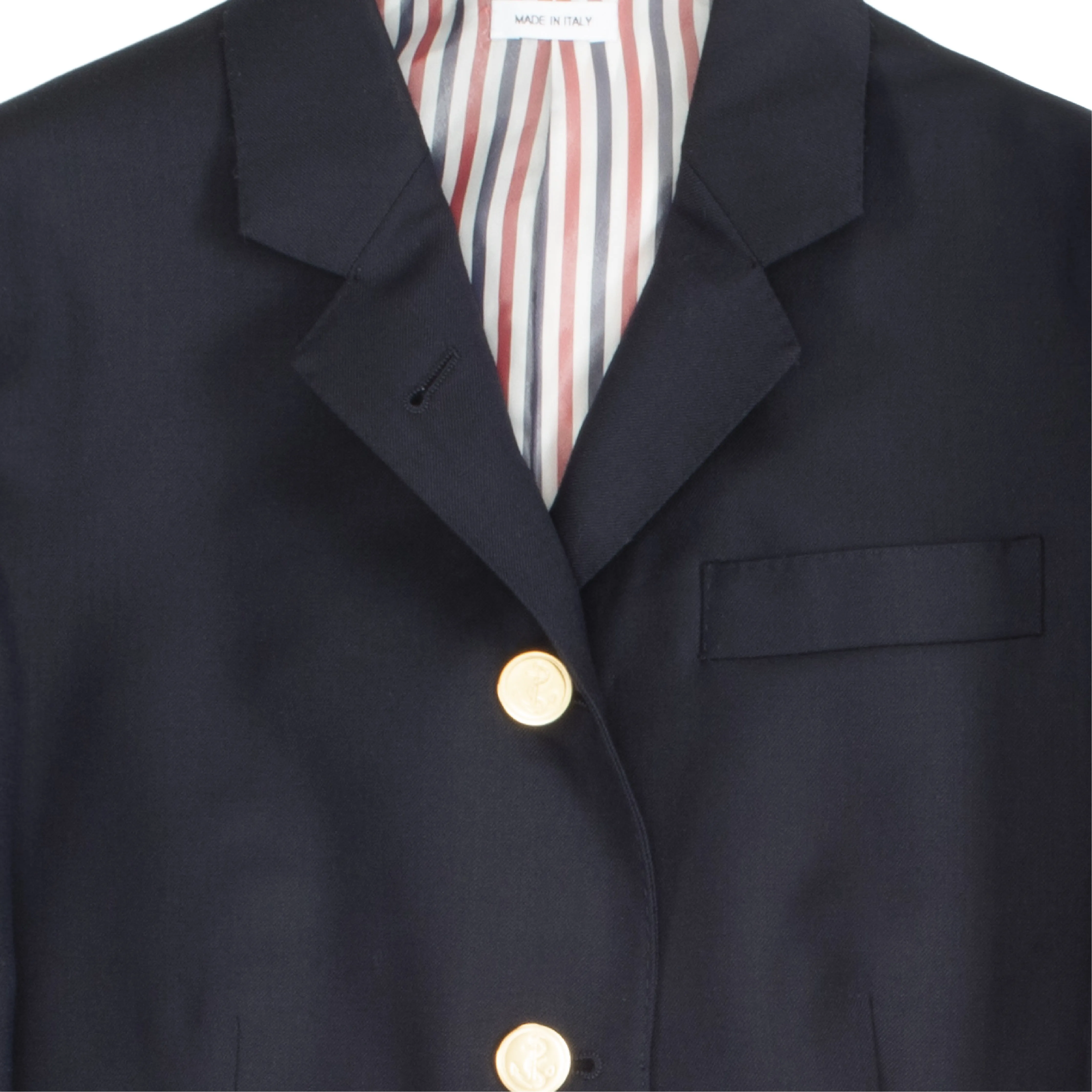 THOM BROWNE HIGH ARMHOLE WOOL SPORT BLAZER NAVY (WOMENS) sold by Hirshleifers product image thumbnail 2