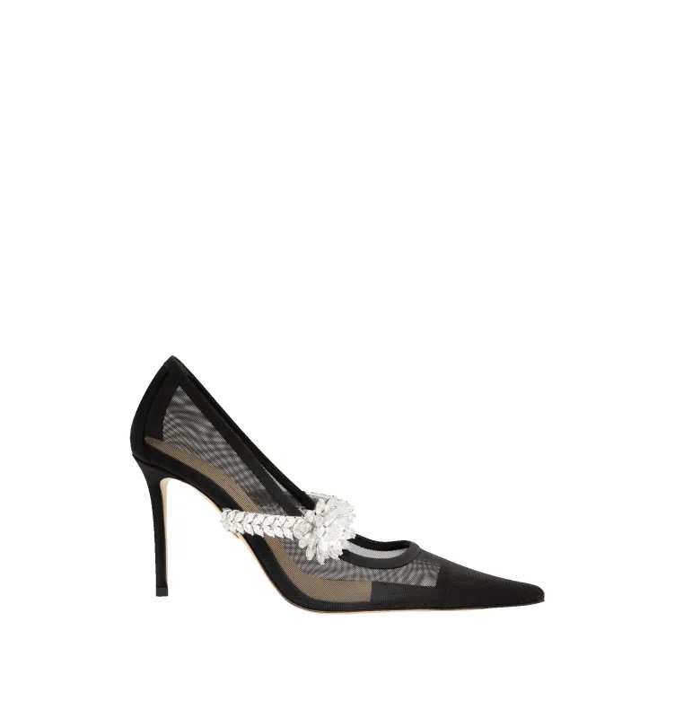 LOTUS FLOWER JEWELLED MESH PUMPS 95 (WOMENS) made by MACH & MACH
