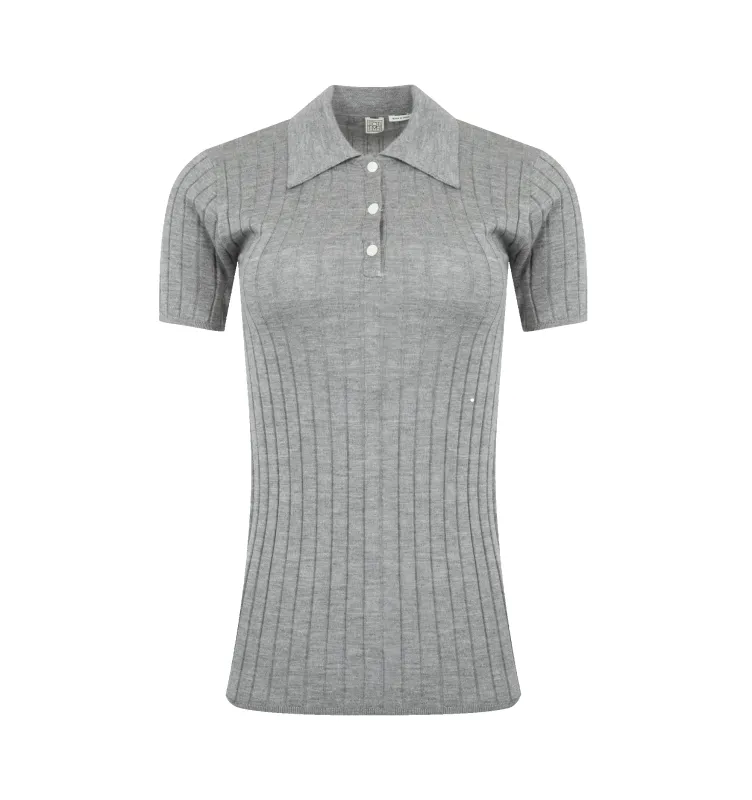 RIBBED CASHMERE SILK POLO (WOMENS) made by Toteme