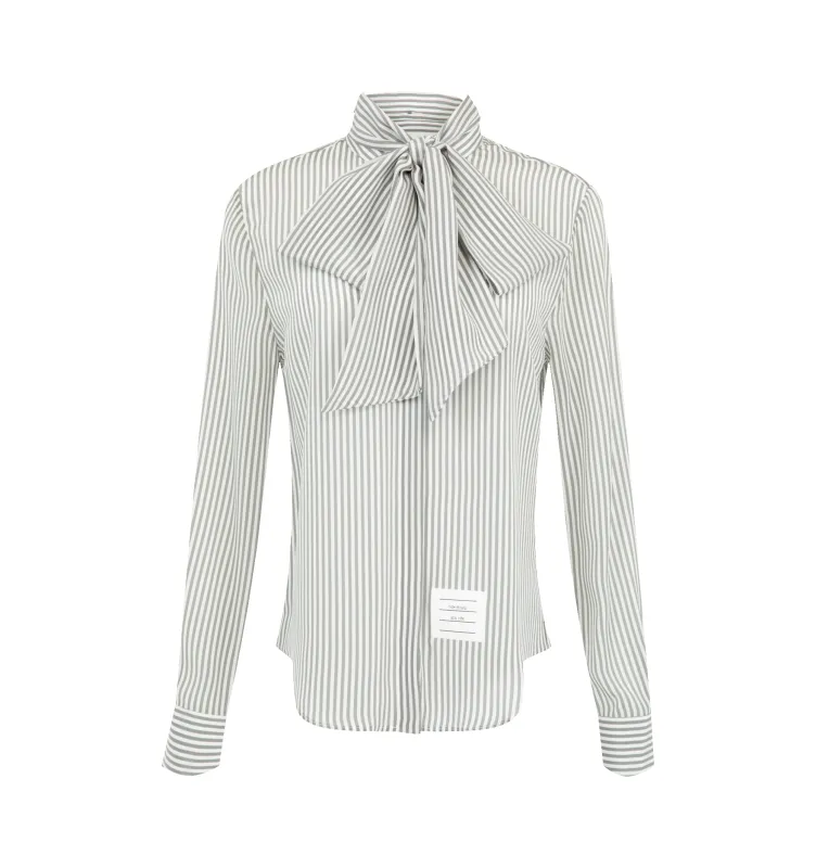 STRIPE SILK DETACHABLE COLLAR SHIRT (WOMENS) made by Thom Browne