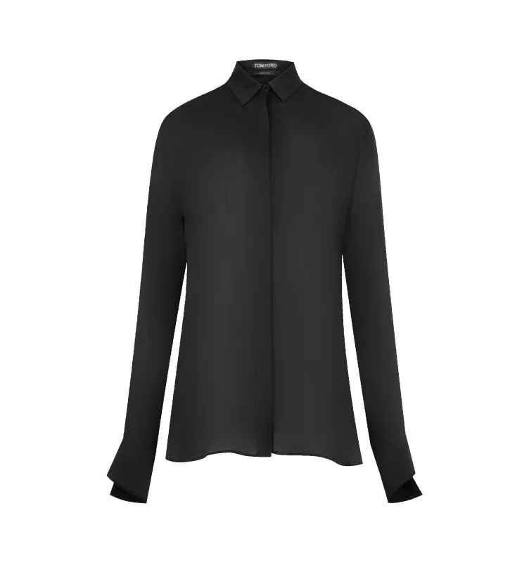MONOGRAM SILK CHIFFON SHIRT (WOMENS) made by Tom Ford