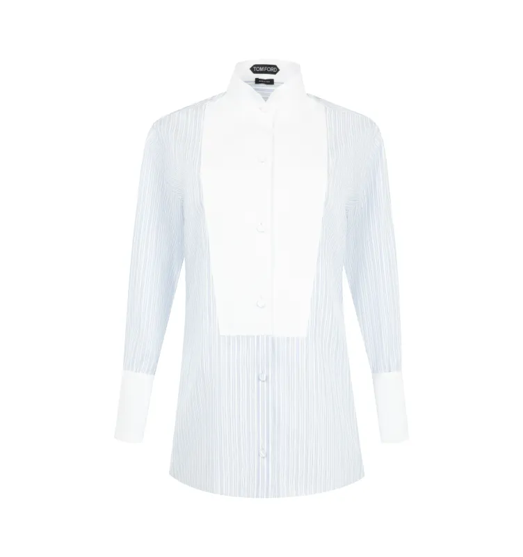STRIPED COTTON TUXEDO SHIRT (WOMENS) made by Tom Ford
