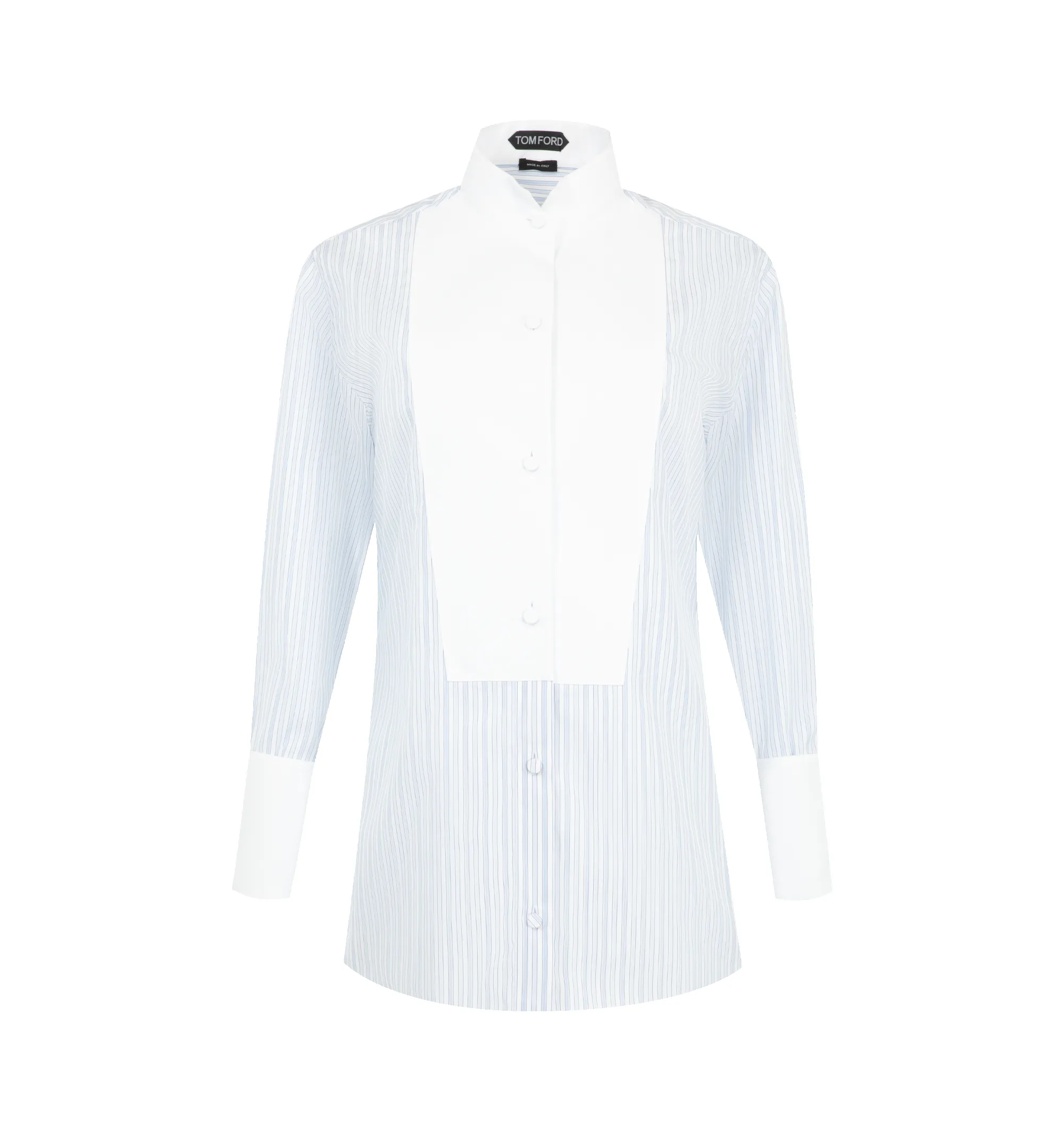 STRIPED COTTON TUXEDO SHIRT (WOMENS) sold by Hirshleifers