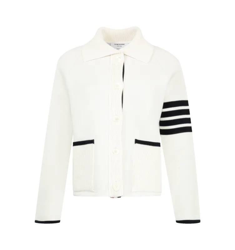 COTTON PIQUE STITCH 4-BAR JACKET (WOMENS) made by Thom Browne