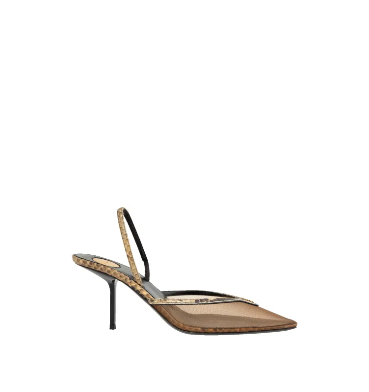 FOLIE SLINGBACK MESH & PYTHON PUMP (WOMENS) made by Yves Saint Laurent