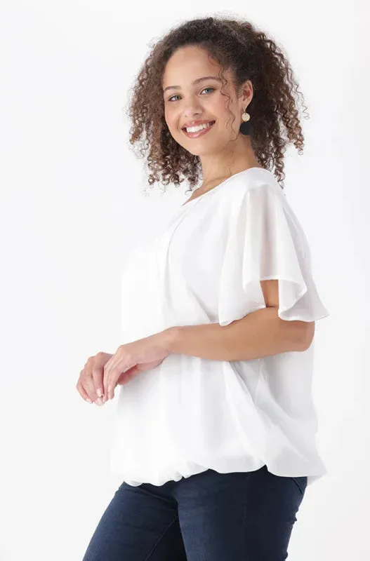 Mayre Bubble Hem Top _ 148279 _ Milk sold by Dunns product image thumbnail 2