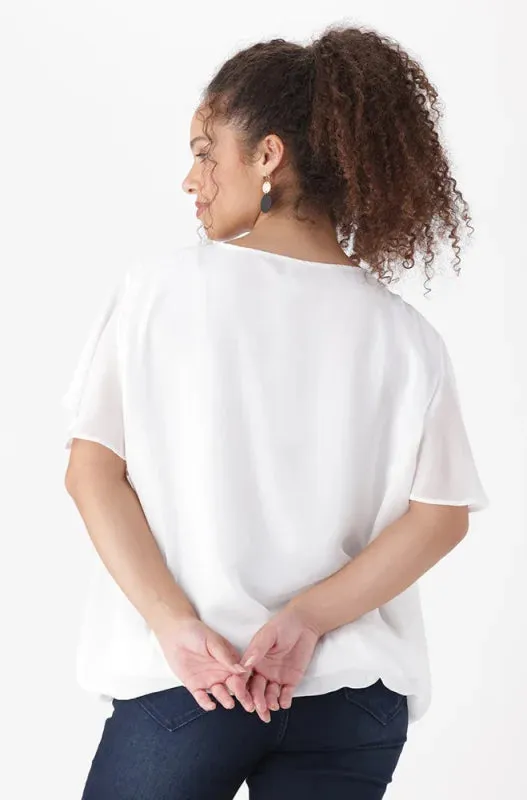Mayre Bubble Hem Top _ 148279 _ Milk sold by Dunns product image thumbnail 3