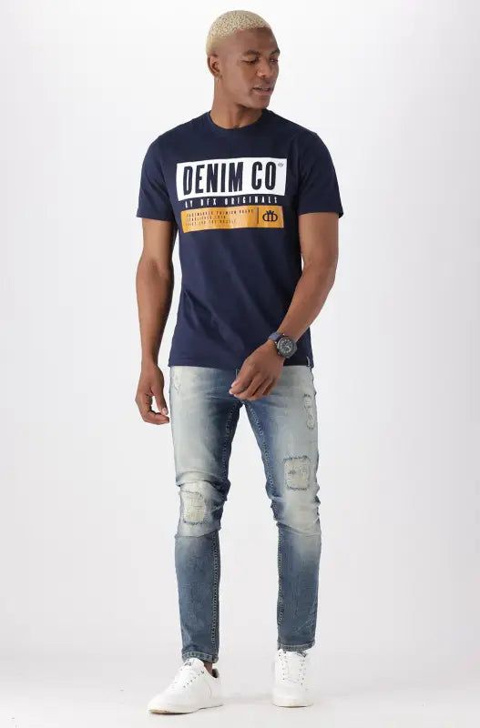 Pasfield Tee _ 142807 _ Navy sold by Dunns product image thumbnail 4