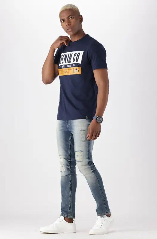 Pasfield Tee _ 142807 _ Navy sold by Dunns product image thumbnail 5