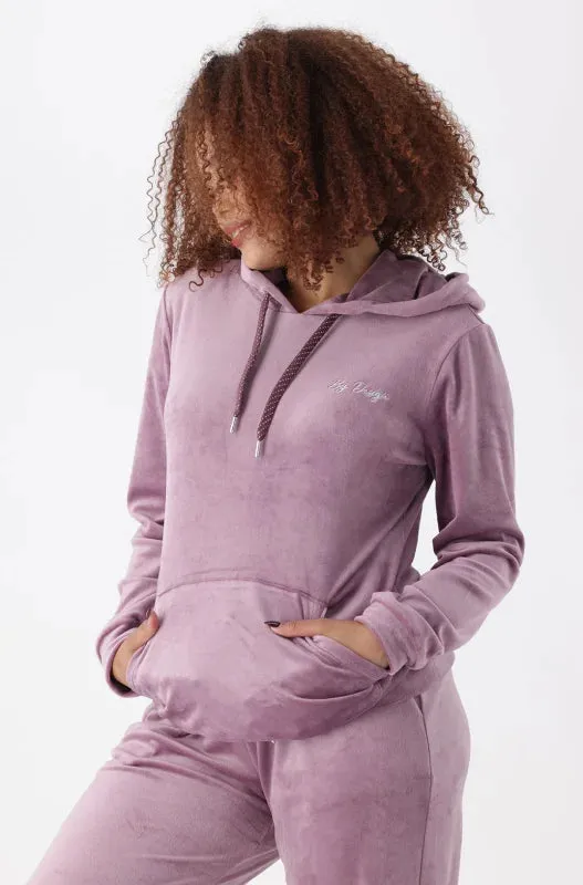 Britney Velour Hoodie _ 145729 _ Pink sold by Dunns product image thumbnail 2