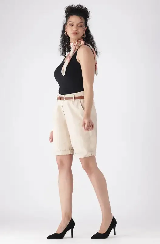 Ava Sateen Shorts _ 145264 _ Stone sold by Dunns product image thumbnail 5