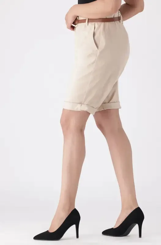 Ava Sateen Shorts _ 145264 _ Stone sold by Dunns product image thumbnail 2