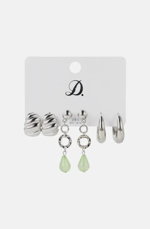 Katrina 3 Pack Earrings _ 149765 _ Silver sold by Dunns