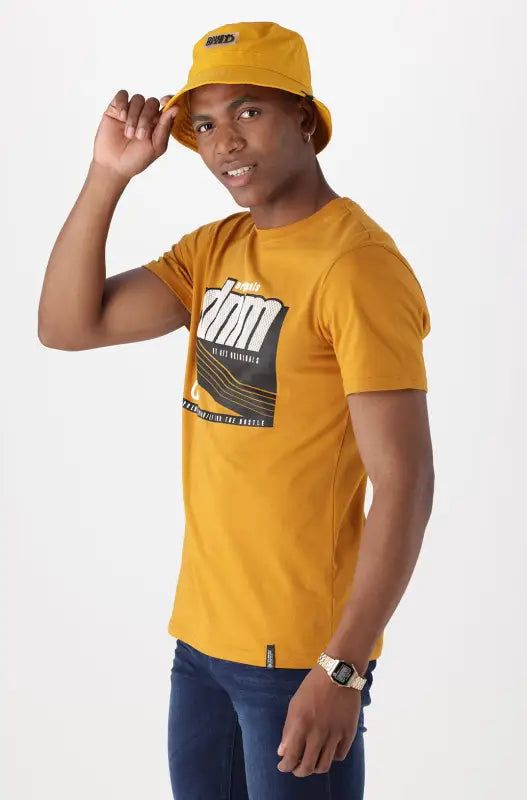 Treyburn Tee _ 140689 _ Ocre sold by Dunns product image thumbnail 2