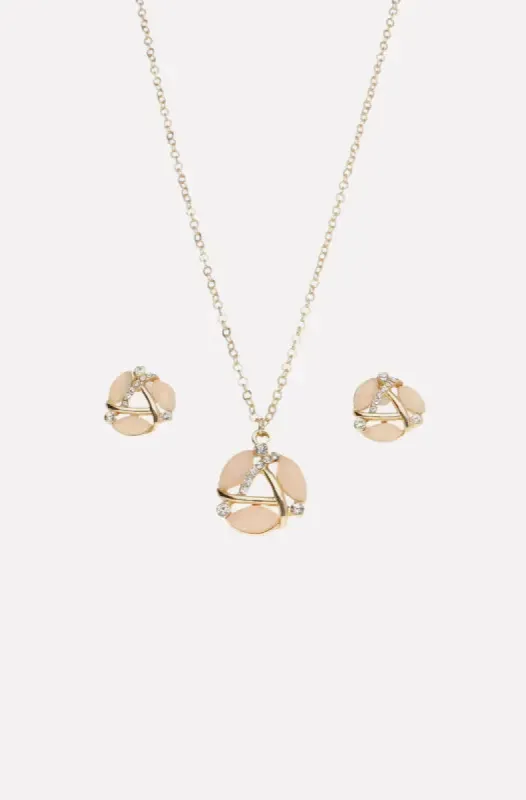 Arya Necklace Set _ 143788 _ Pink sold by Dunns