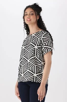 Rose Boxy Top _ 140818 _ Multi sold by Dunns