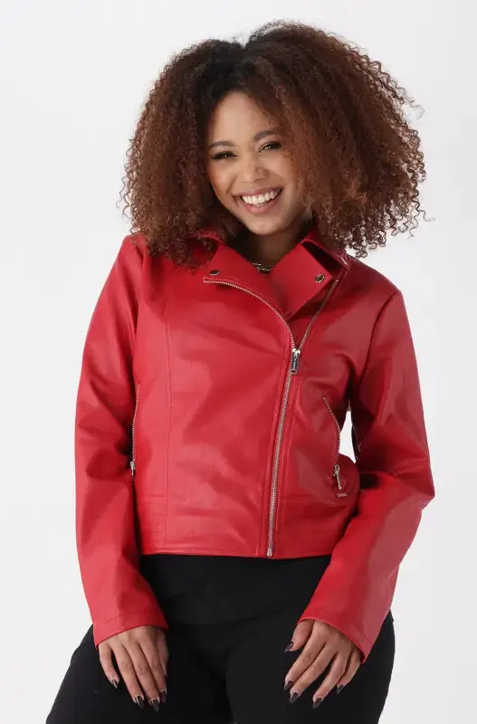 Tamara Biker Jacket _ 145256 _ Red sold by Dunns product image thumbnail 2