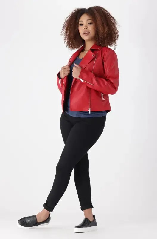 Tamara Biker Jacket _ 145256 _ Red sold by Dunns product image thumbnail 5