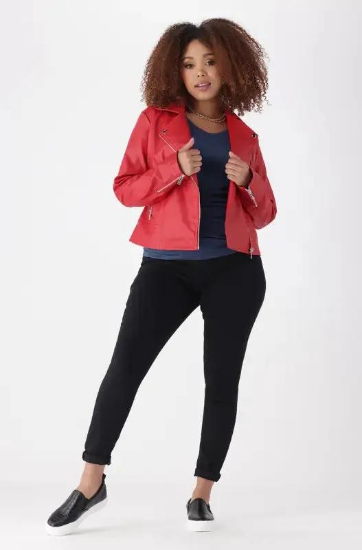 Tamara Biker Jacket _ 145256 _ Red sold by Dunns product image thumbnail 4