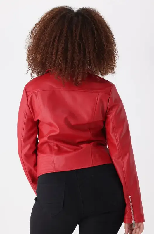 Tamara Biker Jacket _ 145256 _ Red sold by Dunns product image thumbnail 3