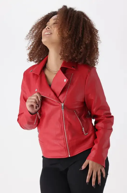 Tamara Biker Jacket _ 145256 _ Red sold by Dunns