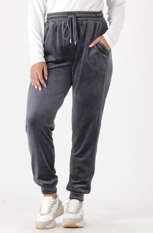 BRITNEY VELOUR JOGGER _ 145735 _ Grey sold by Dunns