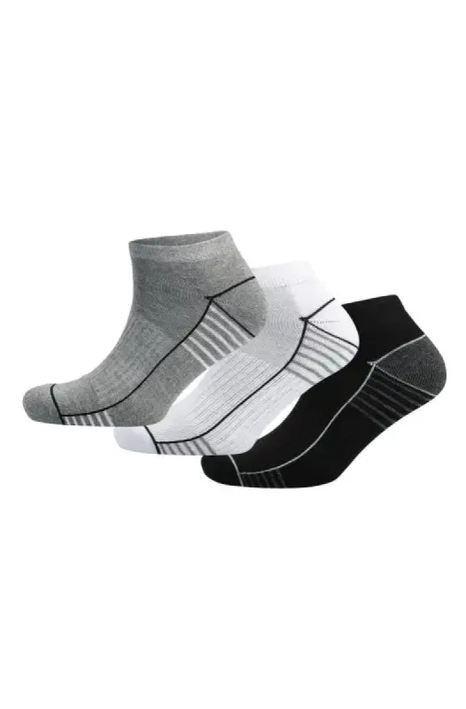 Iven Trainer Socks - 3 Pack _ 140015 _ Grey Mel sold by Dunns