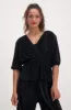 Alice Plisse Tie Top _ 141372 _ Black sold by Dunns
