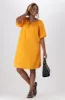 KIARA POPLIN PUFF SLEEVE DRESS  _ 150513 _ Orange sold by Dunns