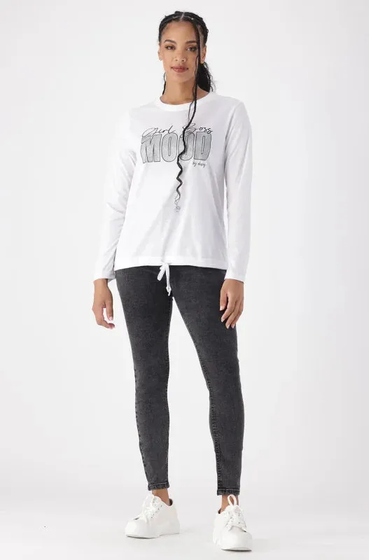 Carlie Drawcord Graphic Tee _ 149383 _ White sold by Dunns product image thumbnail 4