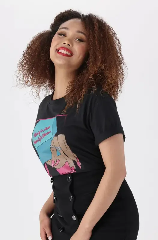 Jade Graphic Print Boyfriend Tee _ 144211 _ Black sold by Dunns product image thumbnail 2