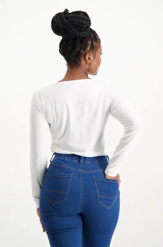 Vayla V Neck Tee _ 127572 _ White sold by Dunns product image thumbnail 2