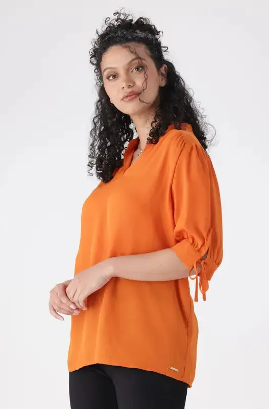 Klhoe Woven Puff Sleeve Top _ 145930 _ Orange sold by Dunns product image thumbnail 2