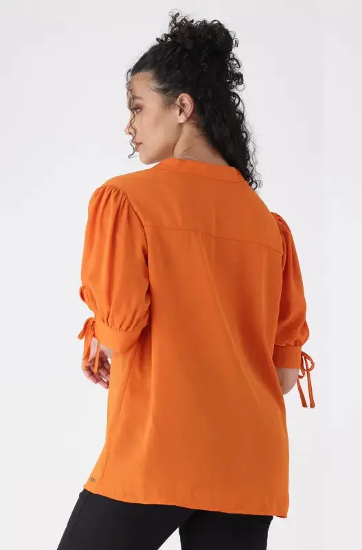 Klhoe Woven Puff Sleeve Top _ 145930 _ Orange sold by Dunns product image thumbnail 3
